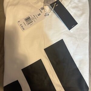 Adidas White and Black Short Sleeve Tee